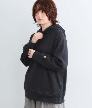 裏毛ラグランフーディプルオーバー(サイドポケット)（ブラック・F）