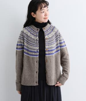 ラムナイロン求心シングルジャカード2wayプルオーバー（杢ブラウン・F）
