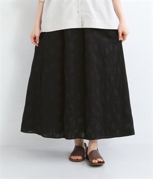 塩縮加工ドットスカート(ブラック-ONESIZE)
