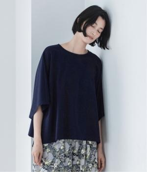 シルケットポンチドルマンカットソー(ネイビー-F)