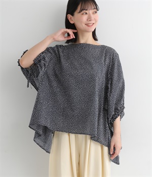 ドット柄プルオーバー(ネイビー-ONESIZE)