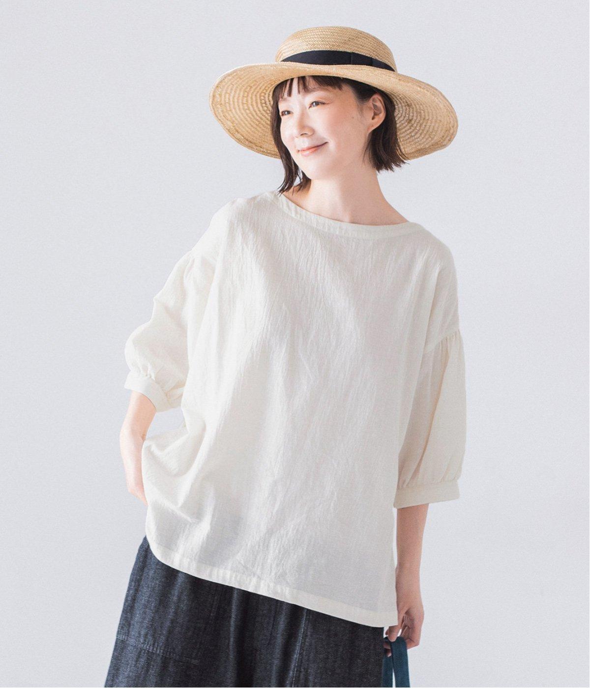 コットンリネンラミー混プルオーバー(ホワイト-ONESIZE)