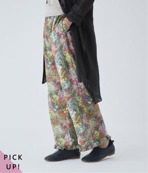 コットン総柄ワイドパンツ(マルチ-F)
