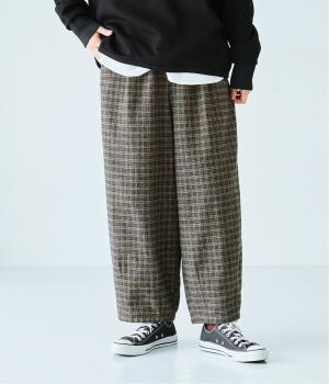 コットンツイードチェックバルーンパンツ