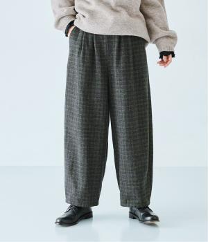 コットンツイードチェックバルーンパンツ(グリーンチェック-F)
