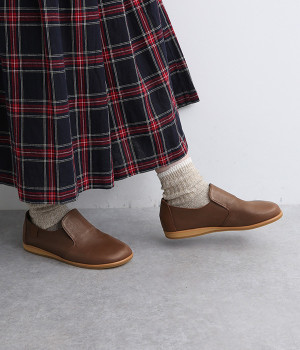 国産本革　スリッポン(ダークブラウン-L)