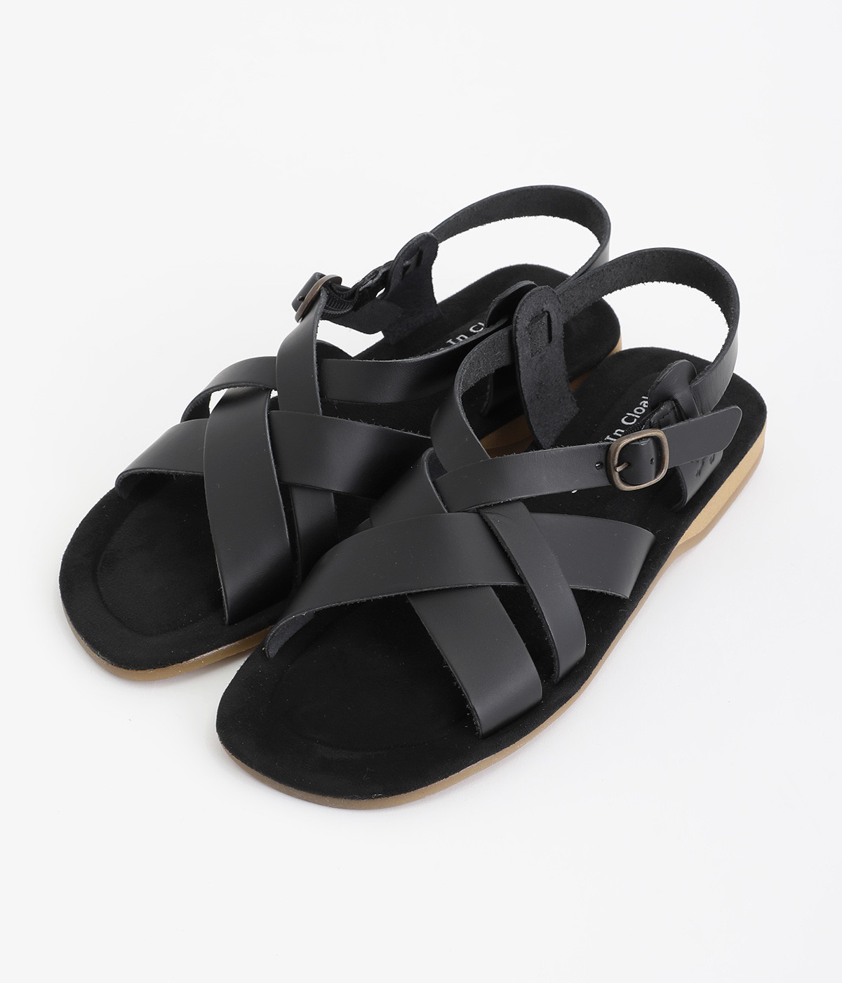 クロスベルトサンダル(ブラック-M)