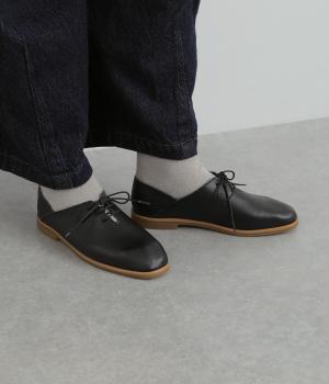 本革やわらかレースアップ(ブラック-L)