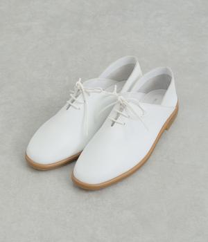 本革やわらかレースアップ(ホワイト-L)