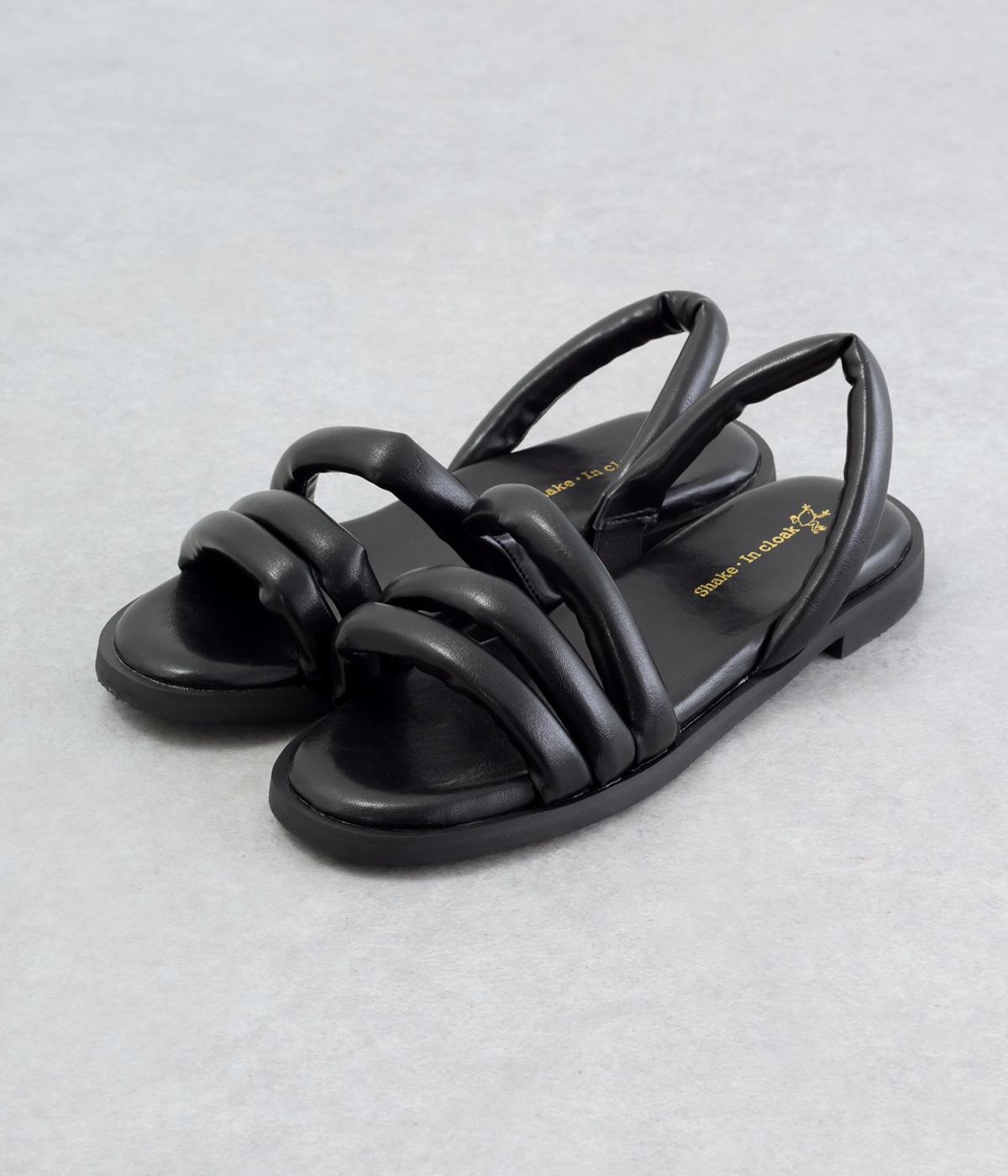 パテッドストローサンダル(ブラック-M)