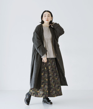 ウールツイードコート(ブラック-ONESIZE)