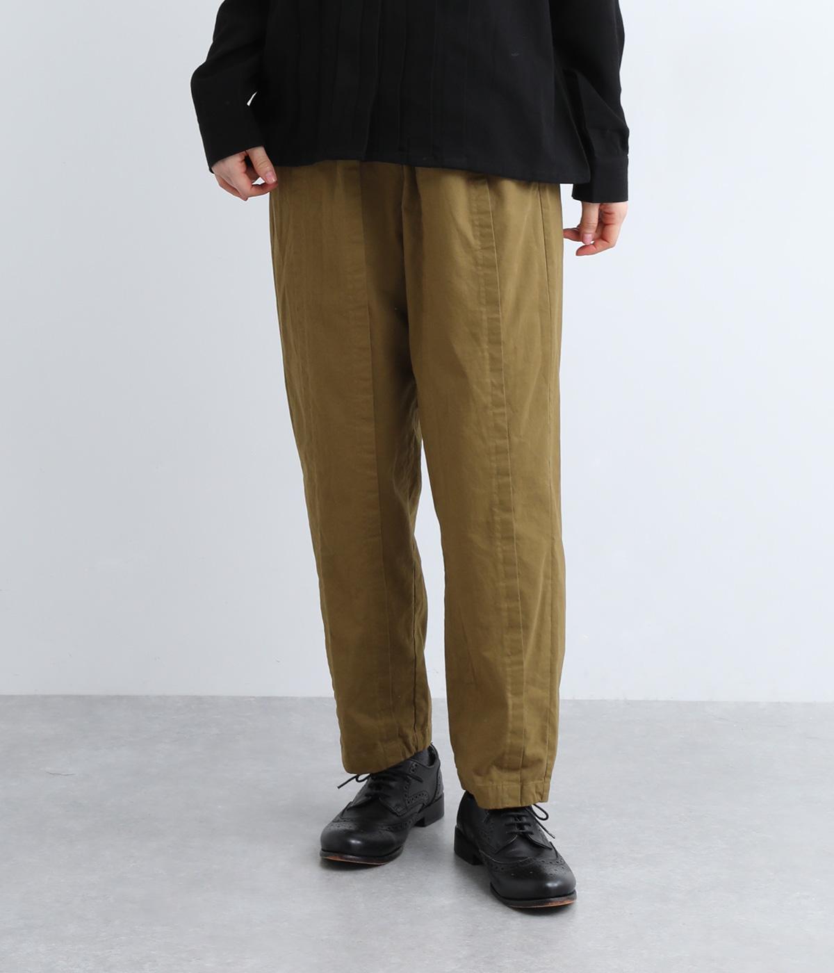 コットンギャバジンタックパンツ(マスタード-0)