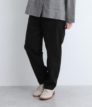 コットンギャバジンタックパンツ(ブラック-0)