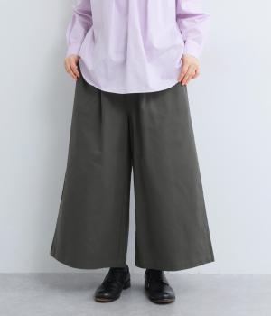 コットンギャバジンワイドパンツ(チャコール-F)