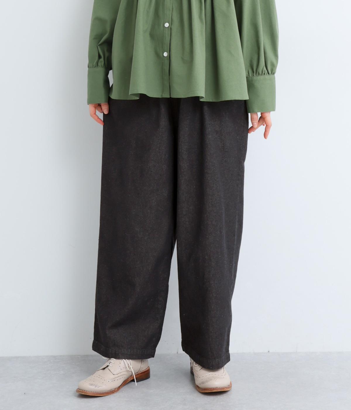 コットンデニムストレートパンツ(ブラック-F)