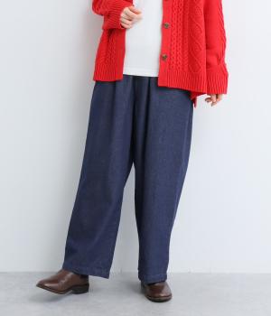 コットンデニムストレートパンツ(インディゴ-F)