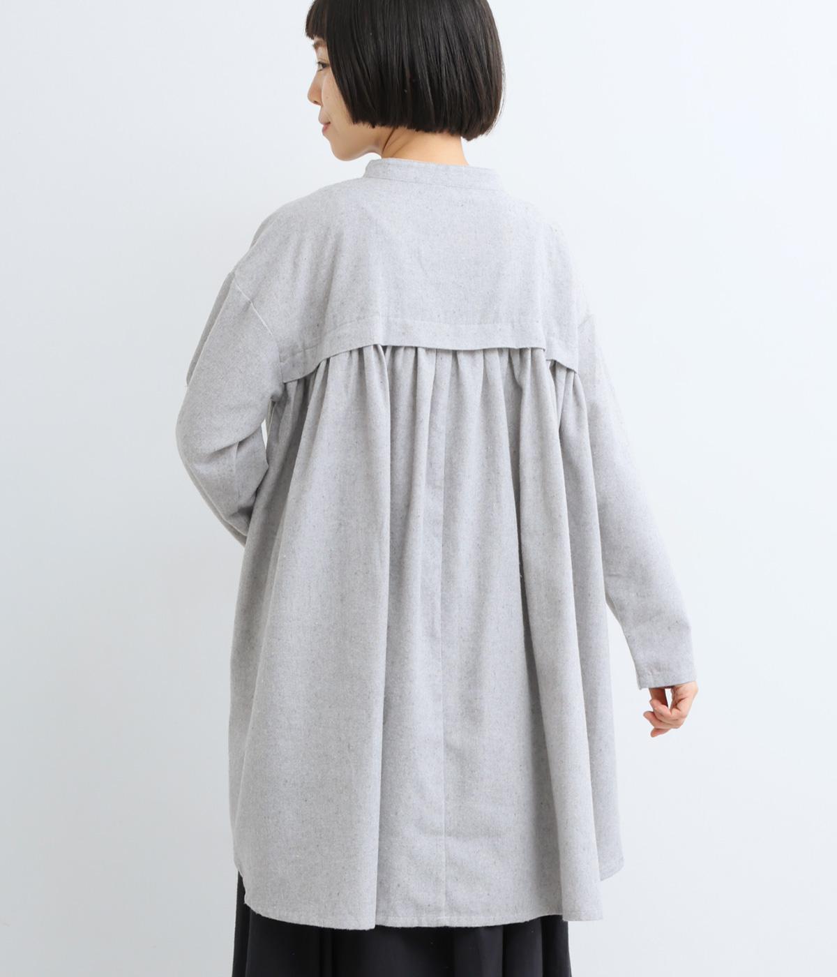 コットンリネン起毛バックギャザーチュニック(オフ-0)