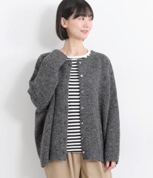 ウール混ニットカーディガン(チャコール-F)