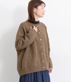 ウール混ニットカーディガン(モカ-F)