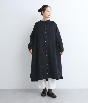 コットンギャバジン襟結びワンピース(ネイビー-0)