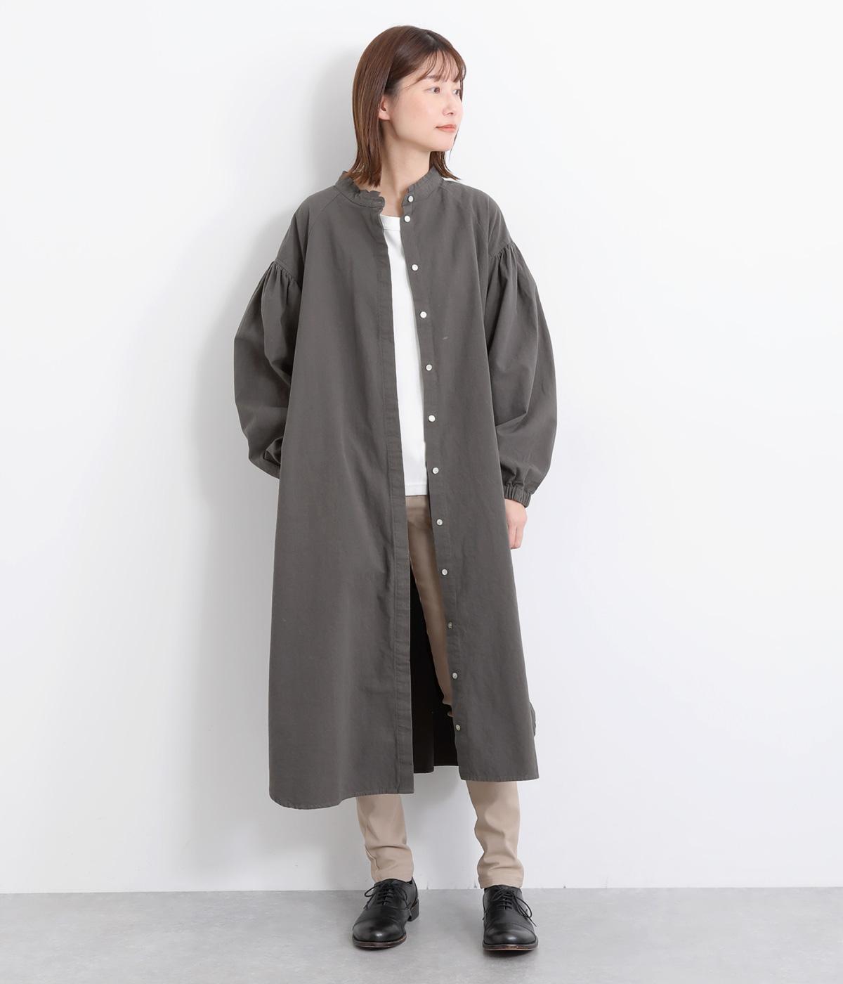 コットンラグラン袖ワンピース(チャコール-F)