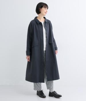ステンカラーツイルロングジャケット(ネイビー-F)