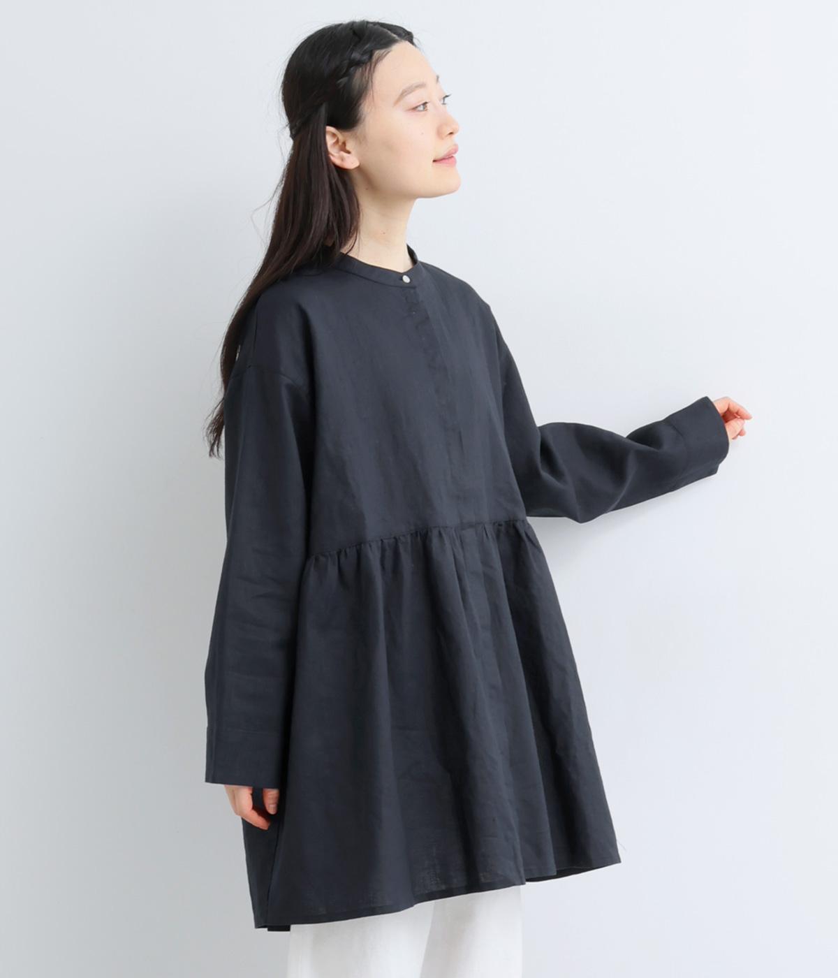 ラミーウエスト切り替えギャザーチュニック(ネイビー-F)