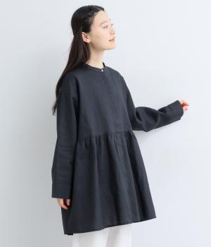 ラミーウエスト切り替えギャザーチュニック(ネイビー-F)