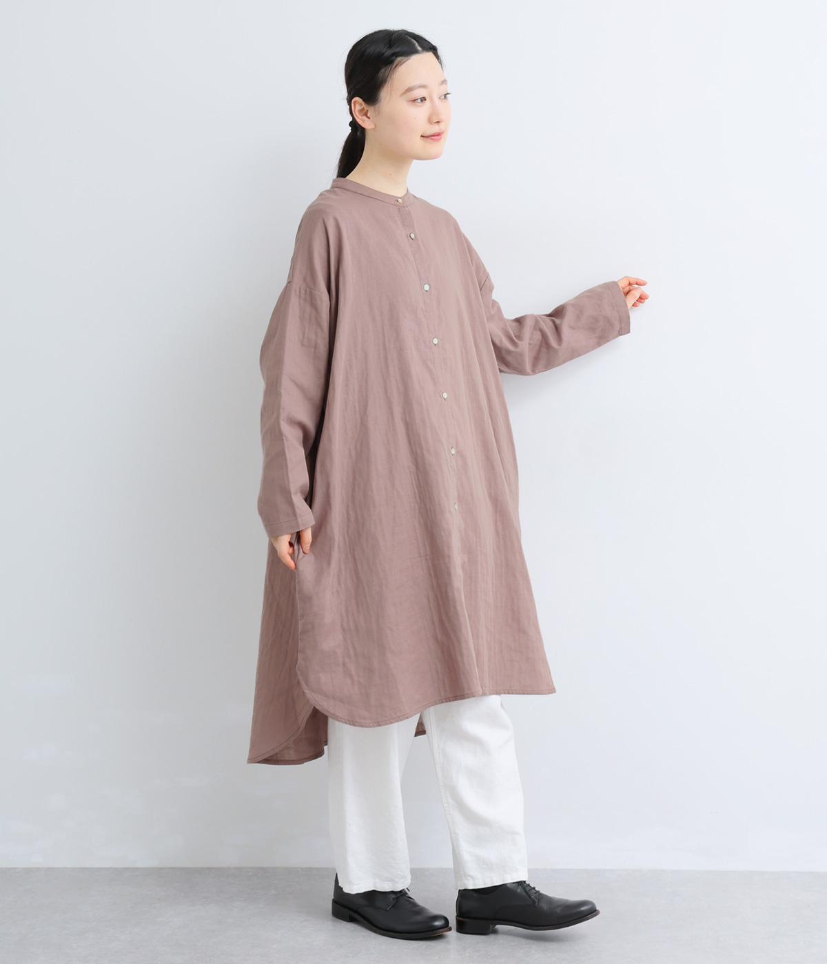 コットンソフトガーゼ後ギャザーチュニック(アッシュグレー-F)