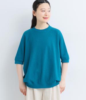 コットンニット鹿の子編みプルオーバー