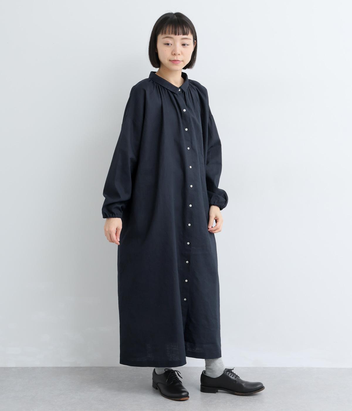 ラミーチビ襟前あきワンピース(ネイビー-F)