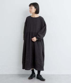 レース袖ワンピース(ブラック-F)