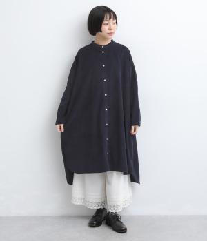 コーデュロイ後ギャザーチュニック（ネイビー・F）