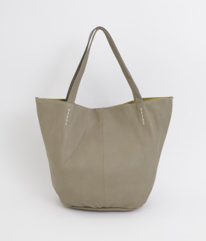 カウレザーショルダーバッグ(グレー-ONESIZE)