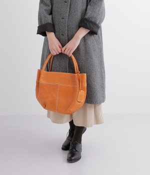 カウレザートートバッグ(ブラウン-ONESIZE)