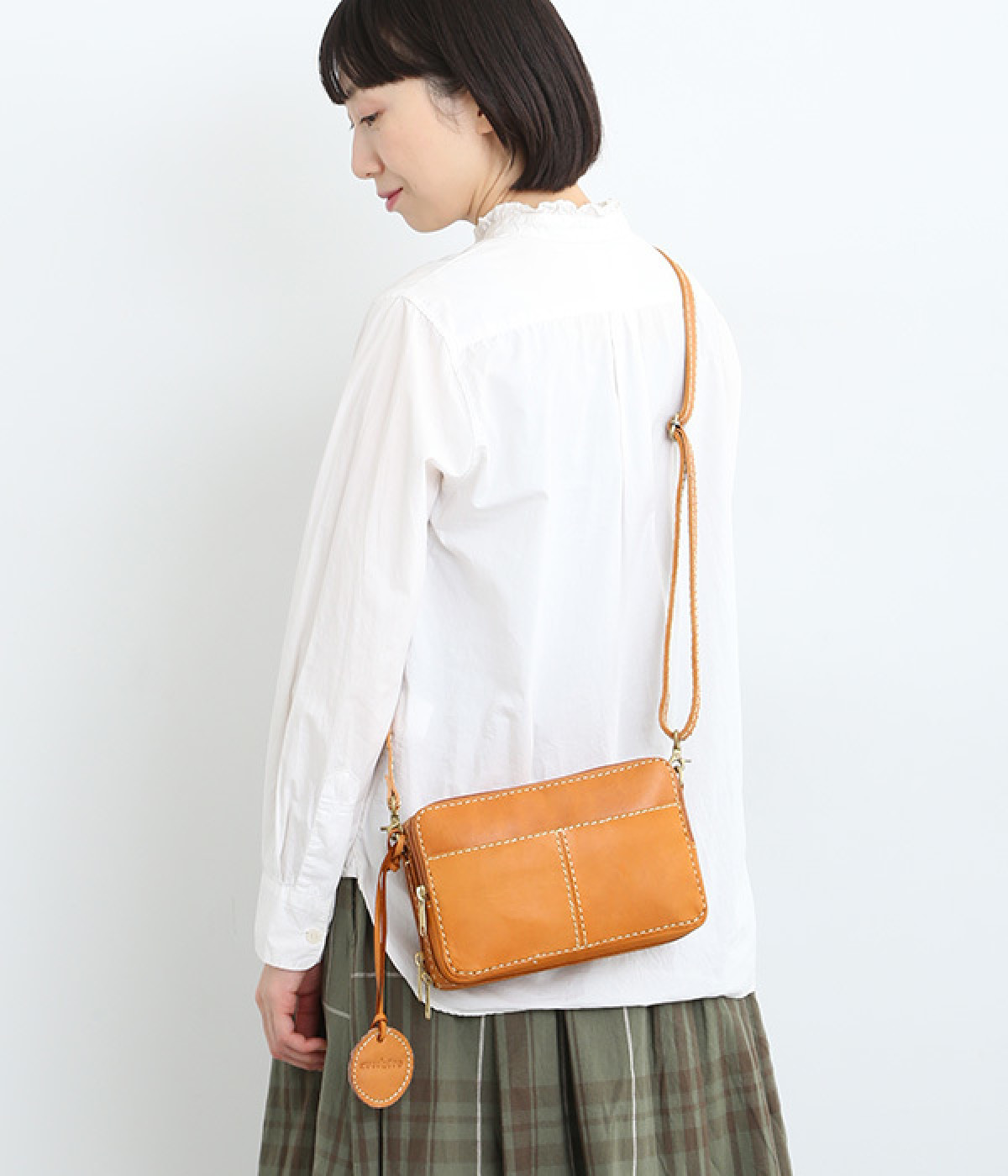 カウレザーお財布ショルダーバッグ(ブラウン-ONESIZE)