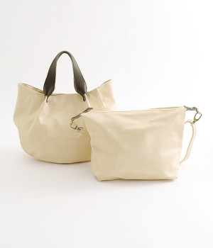 3WAYハンドバッグ　バッグインバッグ付き(アイボリー-ONESIZE)