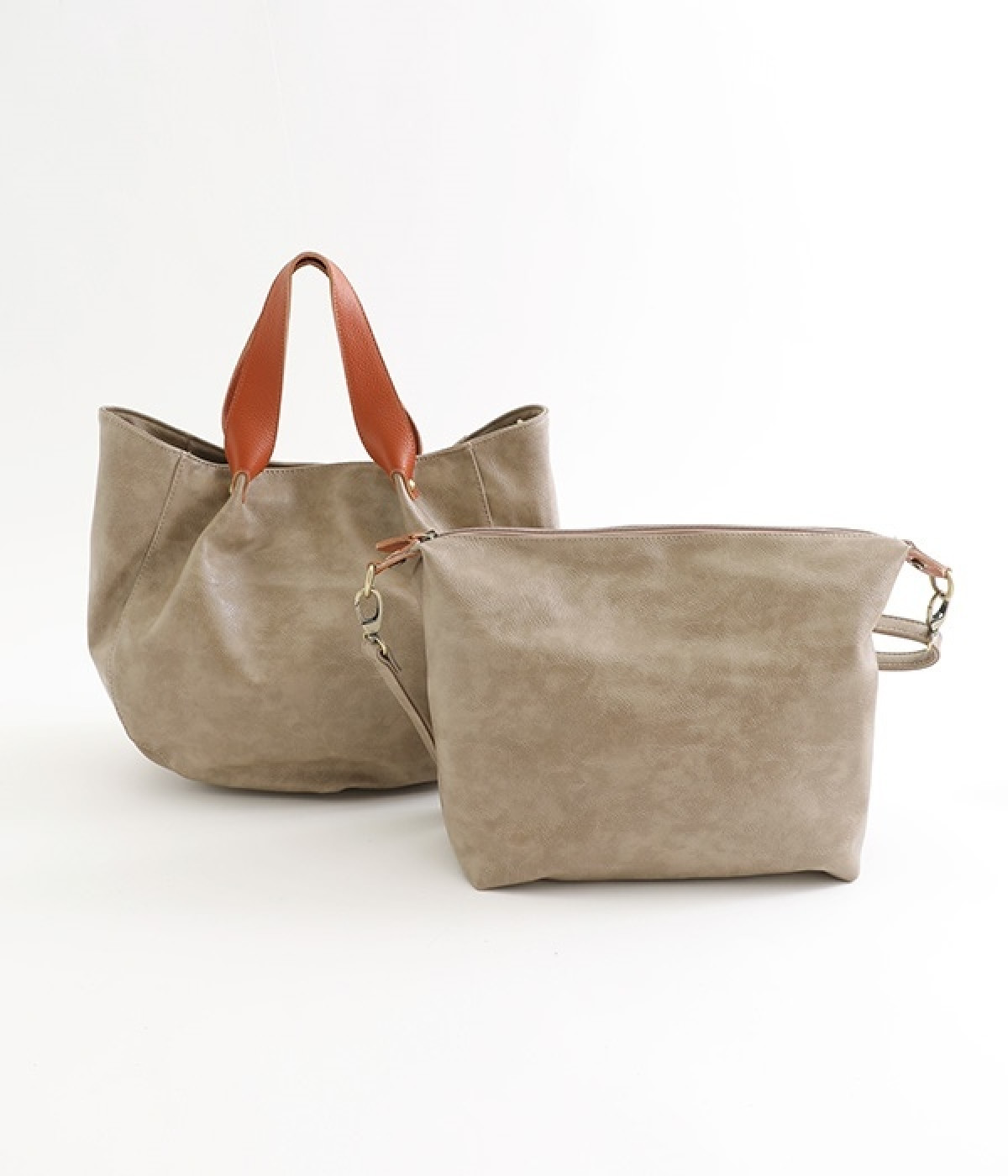 3WAYハンドバッグ　バッグインバッグ付き(オーク-ONESIZE)