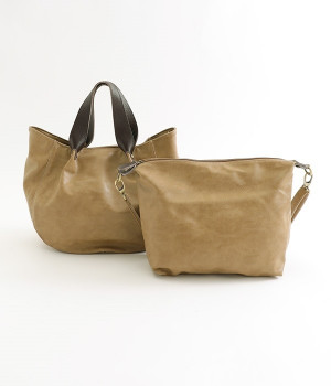 3WAYハンドバッグ　バッグインバッグ付き(ライトグリーン-ONESIZE)