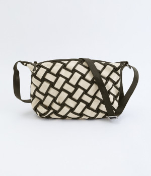 レザー×キャンバス　メッシュショルダー(ベージュ-ONESIZE)