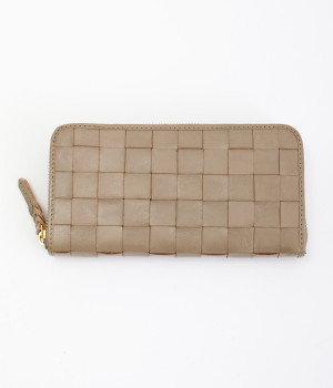 カウレザーメッシュ　ラウンドジップ長財布(オーク-ONESIZE)