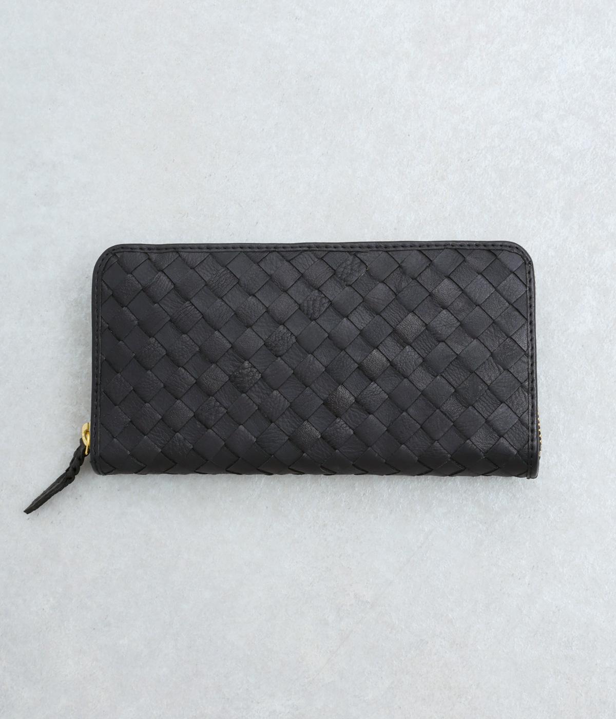 ファインメッシュラウンド長財布(ブラック-F)