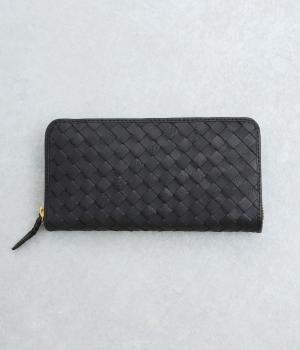 ファインメッシュラウンド長財布(ブラック-F)