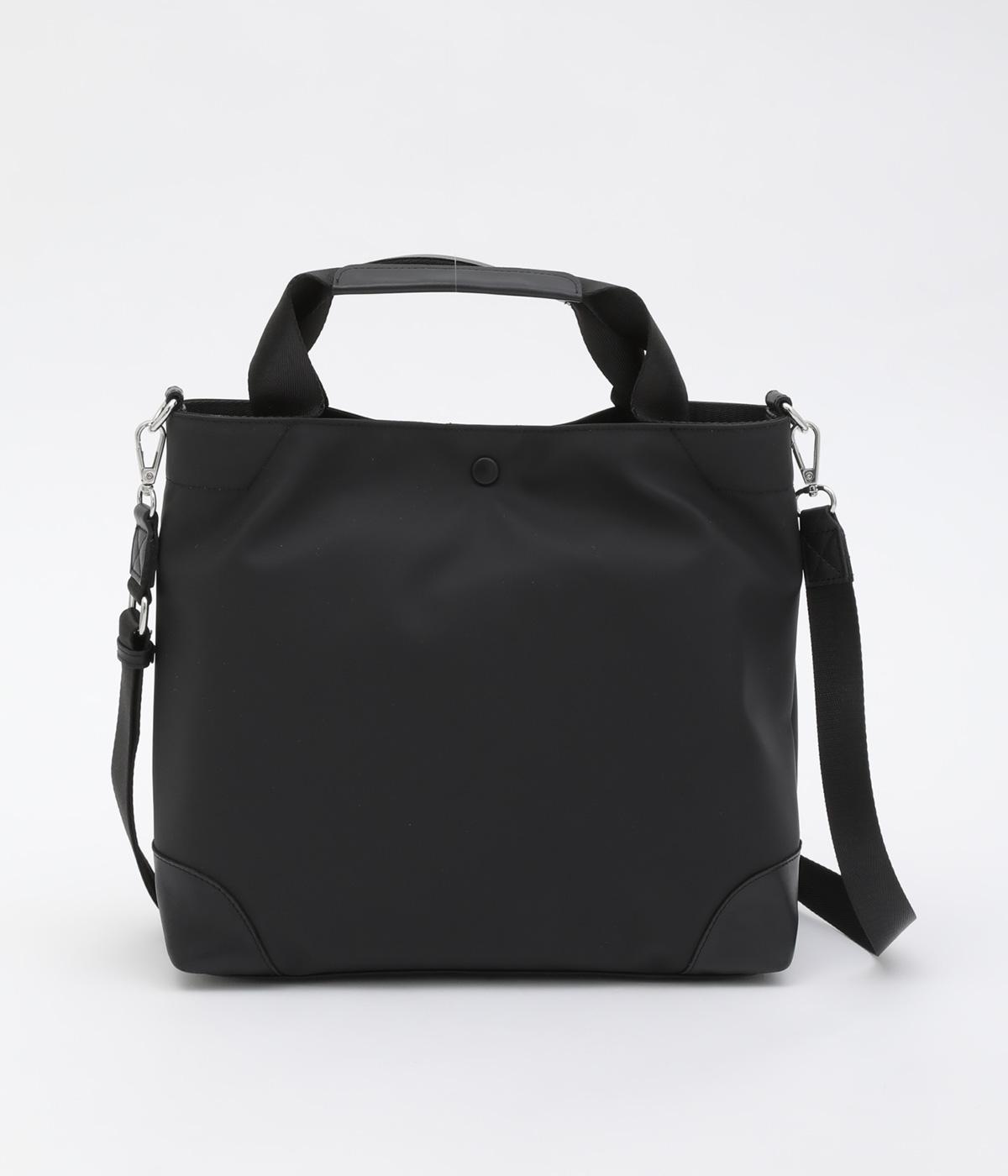 デュ―ロン×レザー　2wayハンドバッグ(ブラック-F)