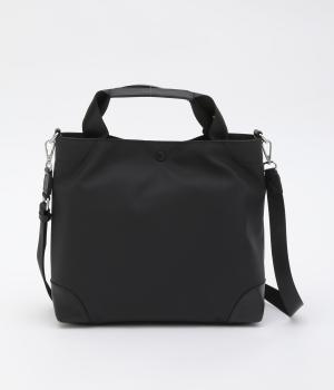 デュ―ロン×レザー　2wayハンドバッグ(ブラック-F)