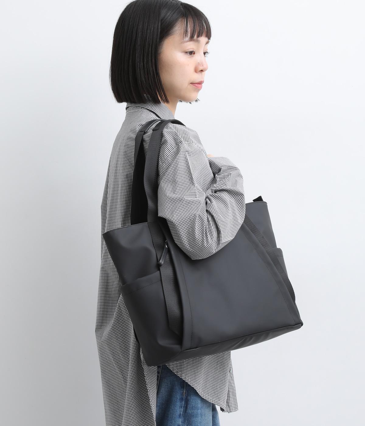 デュ―ロン×レザー　トートバッグ中(ブラック-M)