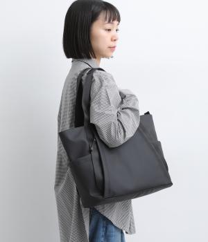 デュ―ロン×レザー　トートバッグ中(ブラック-M)