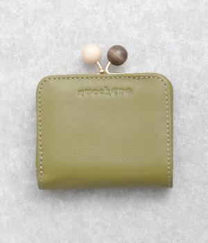 木玉がま口2つ折りミニ財布(グリーン-F)