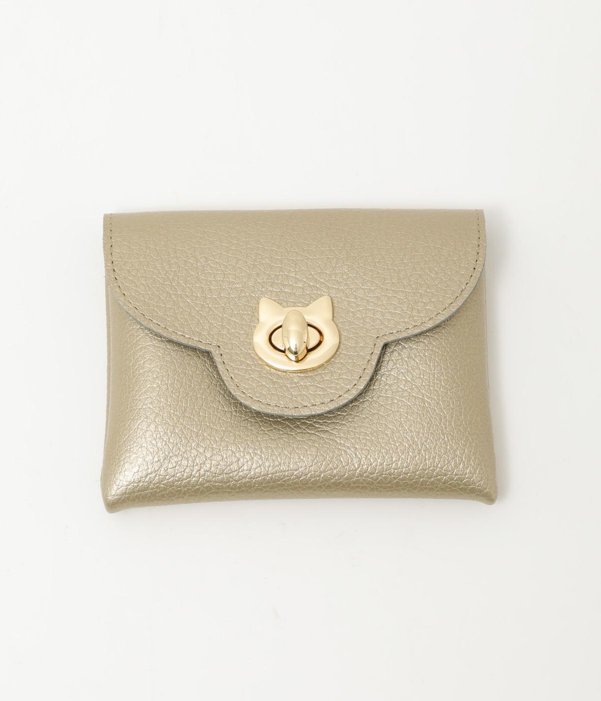 ネコ金具スマート財布小(ブロンズ-S)