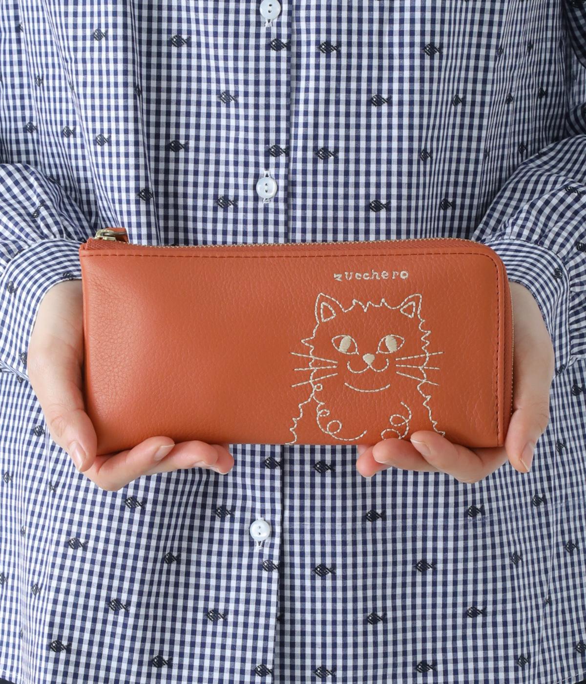 ネコ刺繍L字長財布｜zucchero（ズッケロ）の商品詳細